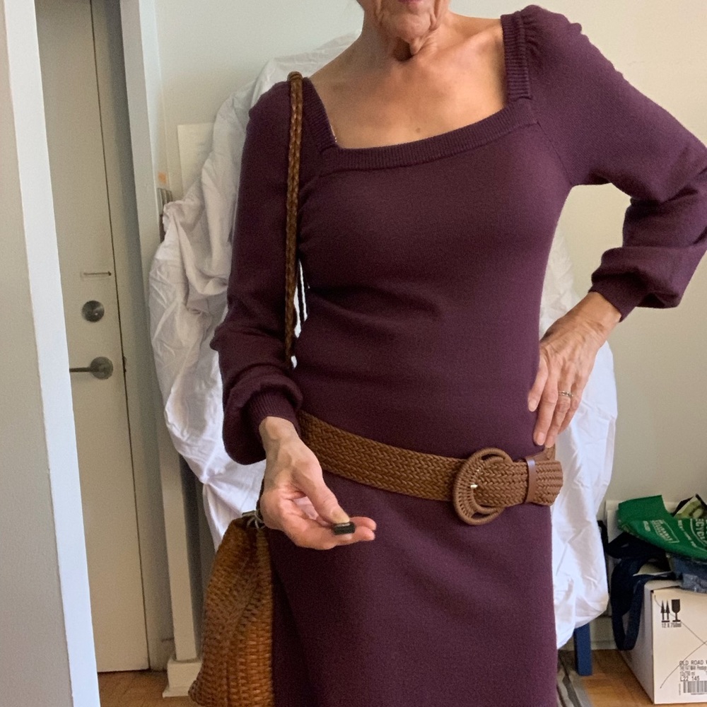 Plum coloured Knit Dress / Size Small